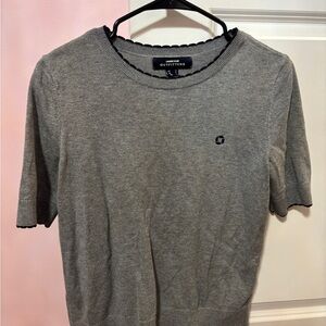 Gray Short Sleeve Sweater